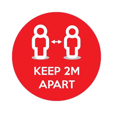Keep 2m Apart Social Distancing Floor Sticker Ribbonworks Uk