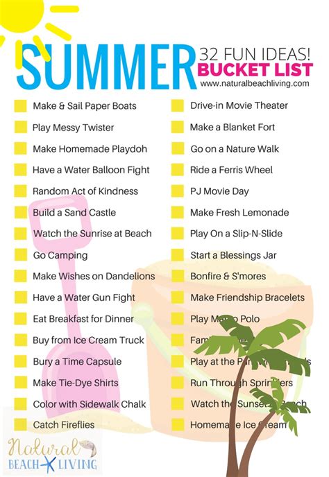 From salads to gazpachos, these are the best entrees, sides, desserts and more to have on a hot summer day. Awesome Summer Bucket List Ideas for Kids (Free Printable ...