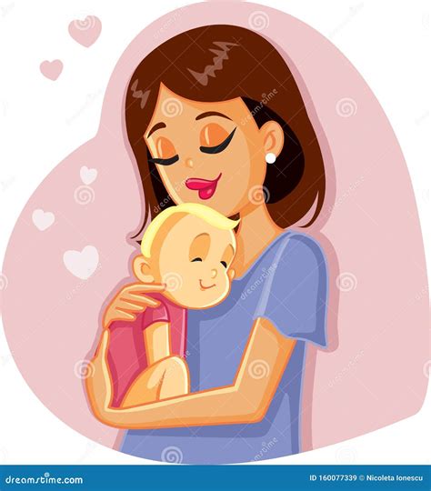Loving Mother Holding Her Baby Vector Illustration Stock Vector