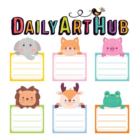 Cute Animal Banners Clip Art Set Daily Art Hub Free Clip Art Everyday