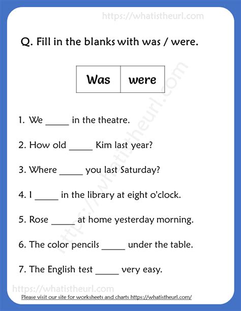Fill In The Blanks With Was Or Were Worksheets For Grade 3 Your Home