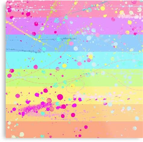 Pastel Rainbow Paint Splatter Metal Print By Nicholicosplay Redbubble