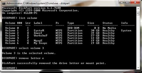 Tweak7 Hide Disk Partition Using Command Prompt
