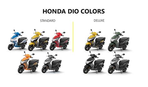 2019 Honda Dio Colors Red Yellow Blue Orange Grey Green Black