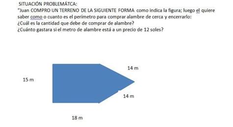 situaciÓn problemÁtca “juan compro un terreno de la siguiente forma como indica la figura