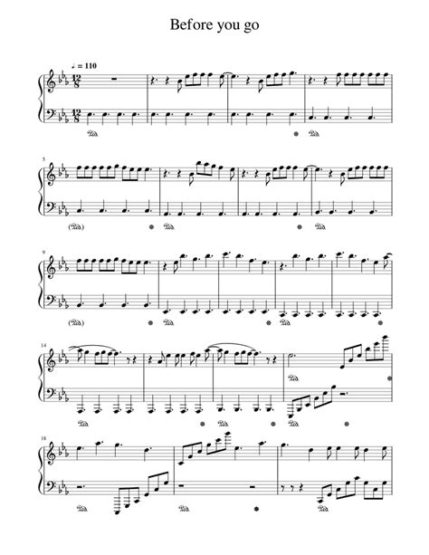 before you go sheet music for piano solo