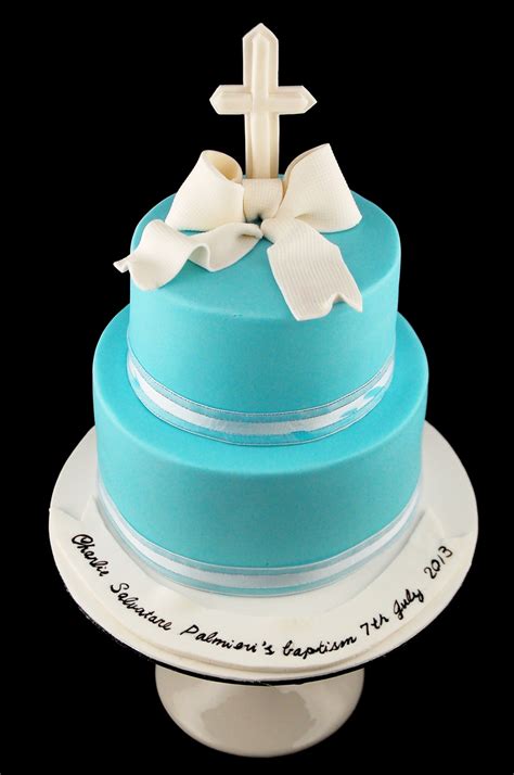 Simple Christening Baptism Cake For A Baby Boy - CakeCentral.com