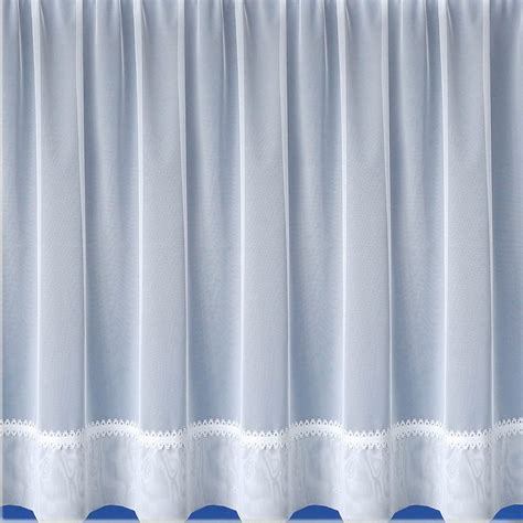 White Net Curtain Hollywood Modern Plain Lace Border Design Sheer