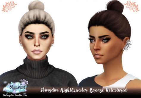 Shimydim Nightcrawler`s Bronze Hair Retextured Sims 4 Hairs