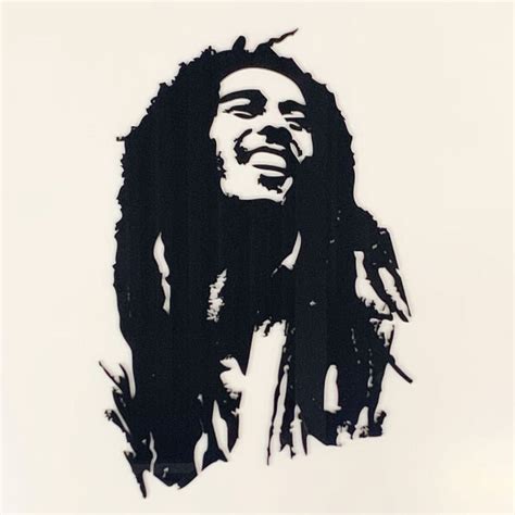 Bob Marley Black Acrylic Wall Art 500x350mm 5mm Thick Megaimage