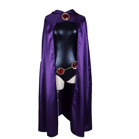 Anime Teen Titans Raven Cosplay Costume Women Sexy Clothes Halloween Party Cloak Jumpsuit