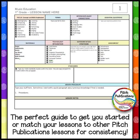 Elementary Music Lesson Plan Templates Free