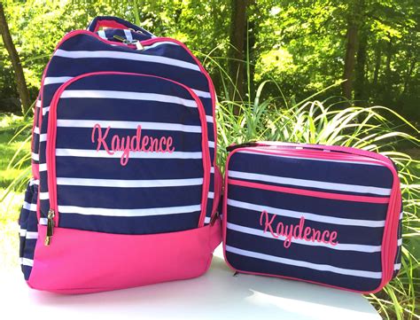 backpack and lunch box set backpack and lunchbox etsy monogram backpack lunch box set
