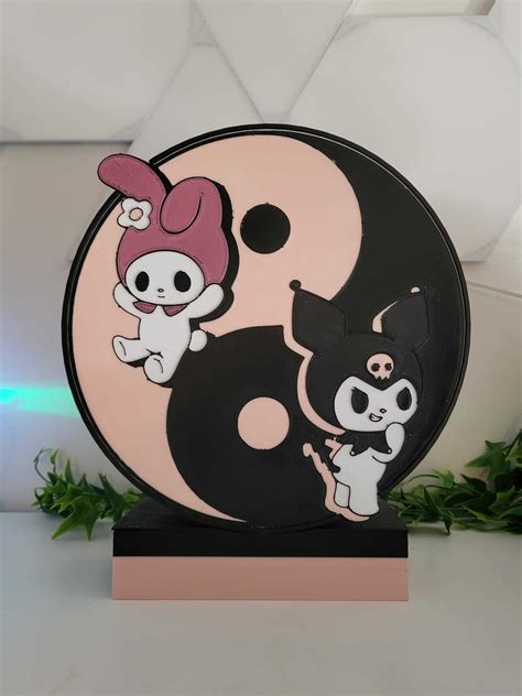 Archivo Stl L Mpara Yin Yang My M Lody Y Kuromi Modelo Para