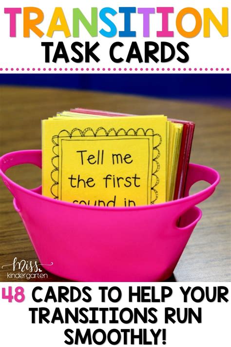 Transition Task Cards Miss Kindergarten Classroom Management