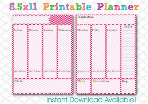 Best Images Of Cute Printable Weekly Homework Planner Free