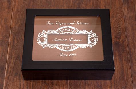 Cigar Humidor Box Personalized Cigar Box Glass Cigar