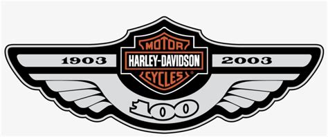 Harley Davidson Motor Cycles Wings Years Logo Vector Emblem