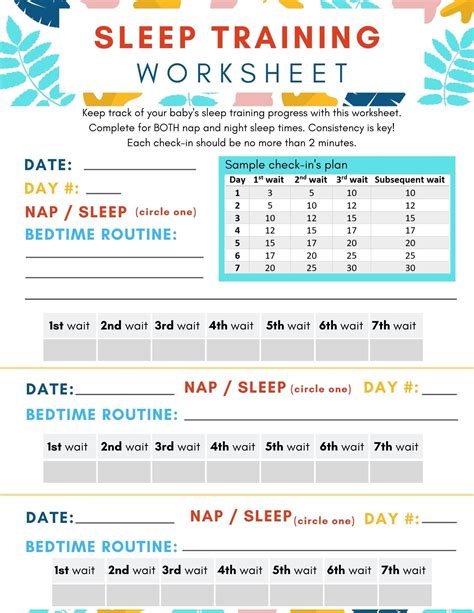 Baby Sleep Training Worksheet In 2020 Sleep Training Baby Sleep