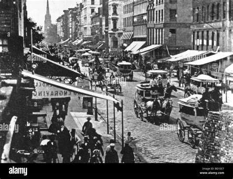 New York In 1870 Broadway At Duane Street Stock Photo 25234223 Alamy