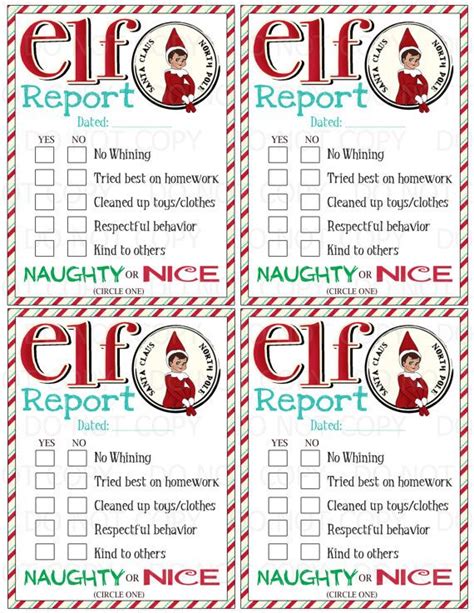 Elf On The Shelf Nice List Free Printable