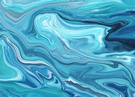 Abstract Realistic Liquid Paint Marbling Effect Fluid Art Technique Of
