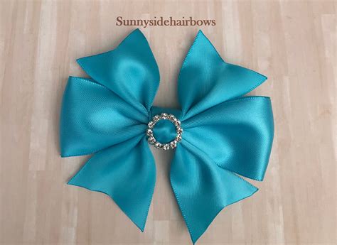 Turquoise Blue Boutique Hairbow Turquoise Hair Bow Clip Blue Etsy