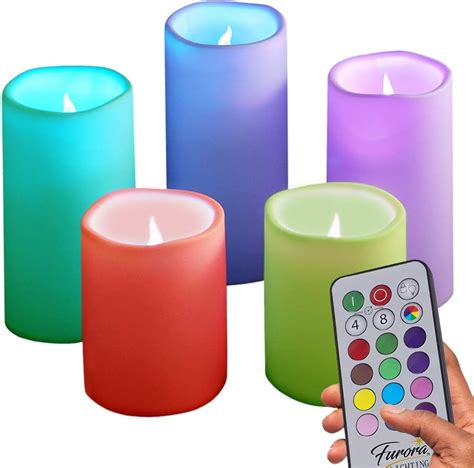 Furora Lighting Flameless Color Changing Candles Led Battery Operated