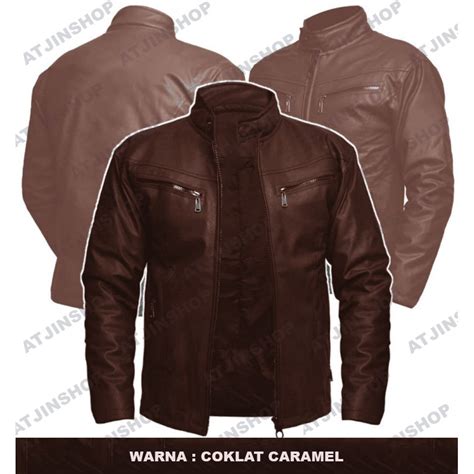 Baju Jaket Kulit Lelaki Motosikal Paling Kualiti Men Leather Jacket