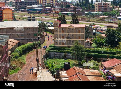 Ruaka Town With Buildings And People Kenya Stock Photo Alamy