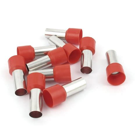 10 Pcs Wire Crimp Connector Cord End Terminal Insulated Ferrule Red E25