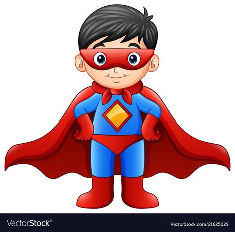 Cartoon Superhero Boy Vector Image On Vectorstock Kids Cartoon