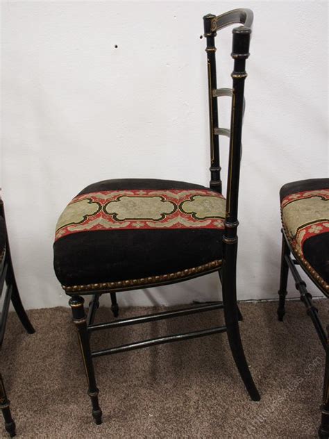 Set Of 4 Victorian Ebonised Chairs Antiques Atlas