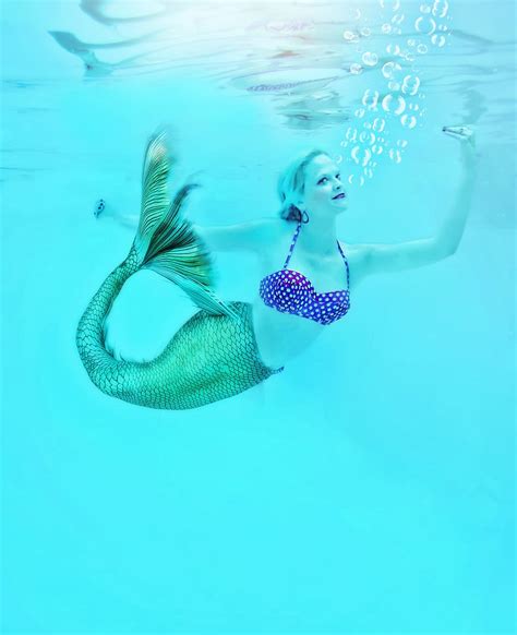 Free Download Edited Mermaid Woman Swimming Underwater Mermaid Water Tropical Blue