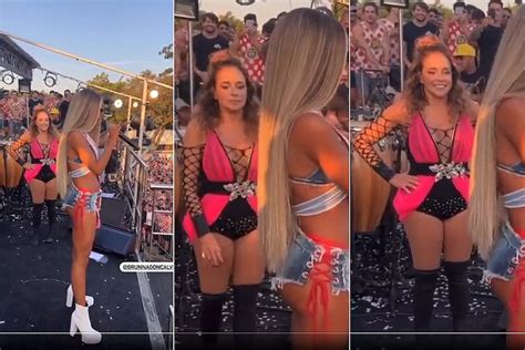 Um vídeo em que a cantora Daniela Mercury aparece admirando a dançarina Brunna Gonçalves