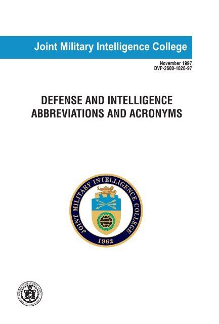 Defense And Intelligence Abbreviations Defense Intelligence Agency