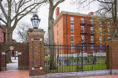 Entrance Gate And Sever Hall At Harvard Yard In Cambridge Stock Photo