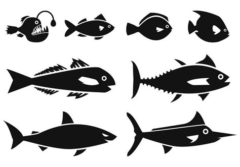 Ocean Fish Icons Vector 127848 Vector Art At Vecteezy