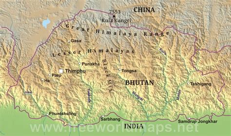 Detailed Physical Map Of Bhutan Bhutan Asia Mapsland Maps Of Images