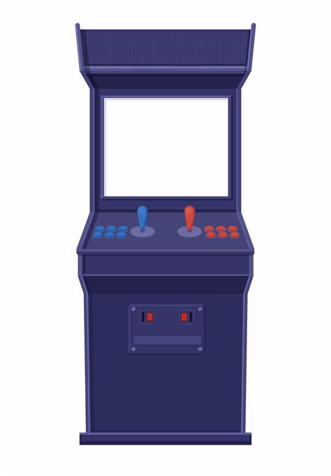 Arcade Game Machine Template Retro Blue Console With Blank Screen