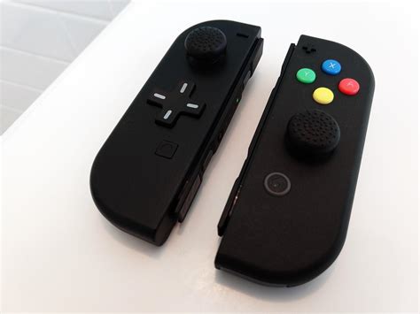 Nintendo Switch Joy Cons Painted Black With D Pad And Colored Abxy