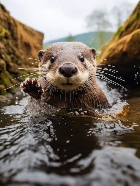 Premium Ai Image An Otter Swimming In Water