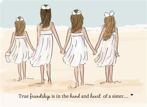 Sister Wall Art True Friendship Four Sisters Sisters Etsy