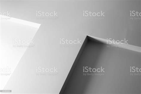 Abstract Architecture Fragment White Wall With Decoration Stock Photo