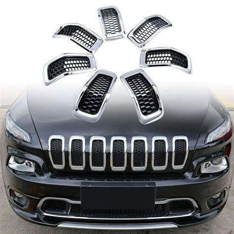 Replacement Grille Fit For Jeep Cherokee Chrome Black 2014 2015 2016