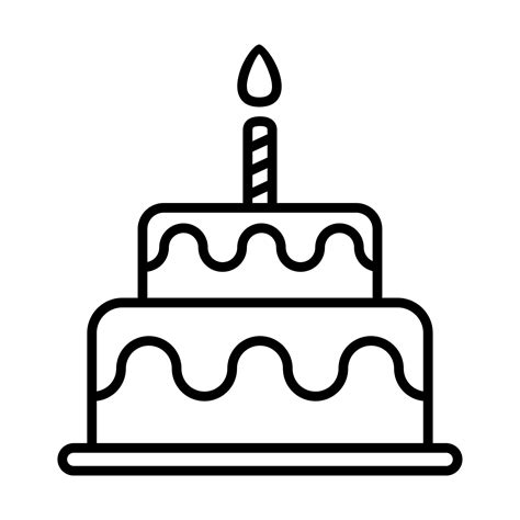 Birthday Cake Outline Icon 12744216 Vector Art At Vecteezy