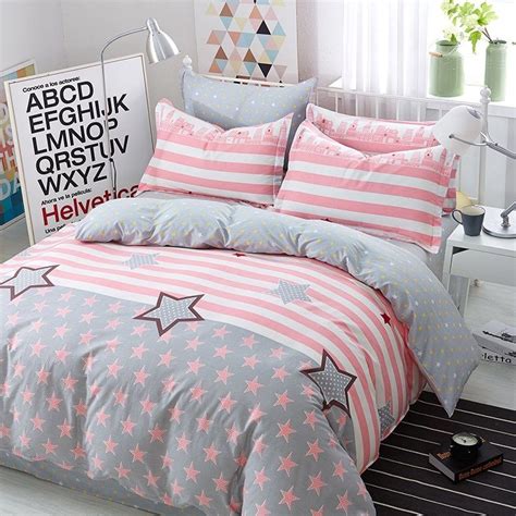 What better way to think pink than with adorable pink bedding. Blush Pink and Gray #Bedding #Bedspread #Bedroom Sets ...