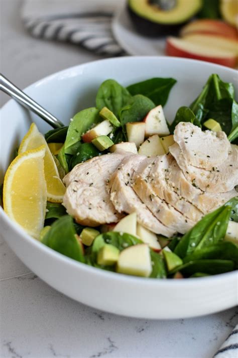 Spinach Salad With Chicken Apples And Avocado Ana Ankeny