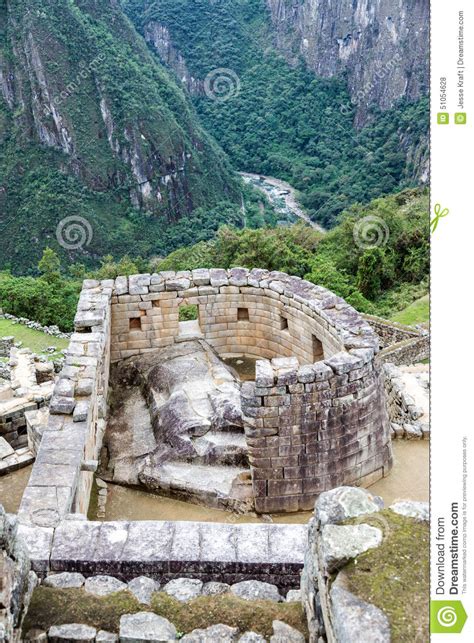 Temple Of The Sun At Machu Picchu Stock Photo Image Of Ancient Stone