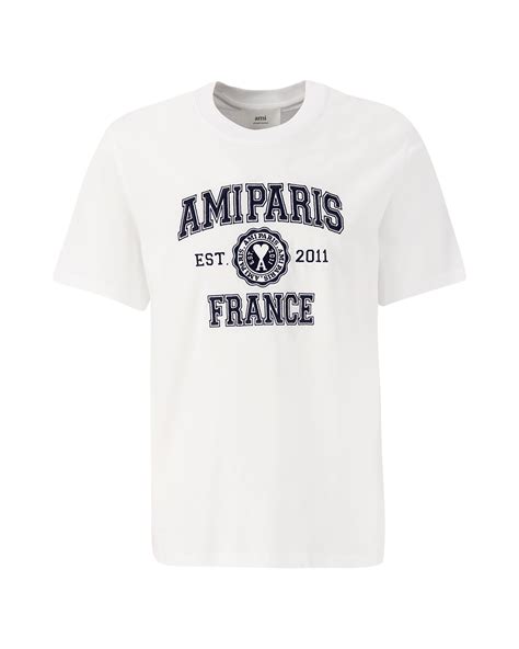 Ami Paris Ami Paris France T Shirt Wit Coef Men